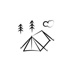 camp tent icon. Element of anti aging icon for mobile concept and web apps. Doodle style camp tent icon can be used for web and mobile