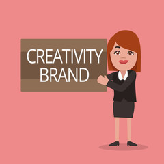 Conceptual hand writing showing Creativity Brand. Business photo text design name or feature that distinguishes organization.