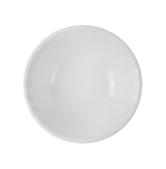 top view  white dish  isolated on white background