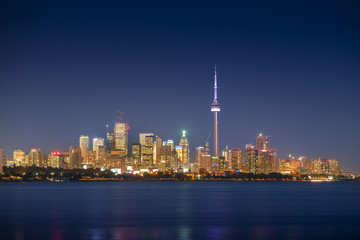 CN Tower and the Toronto city skyline looking downtown Ontario Canada