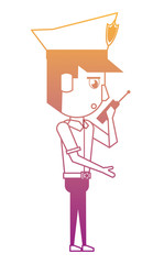 Police officer cartoon rainbow lines