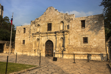 Exterior view of the Alamo mission fort in San Antonio Texas USA