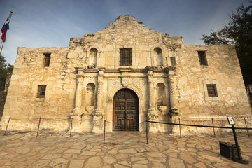 Exterior view of the Alamo mission fort in San Antonio Texas USA