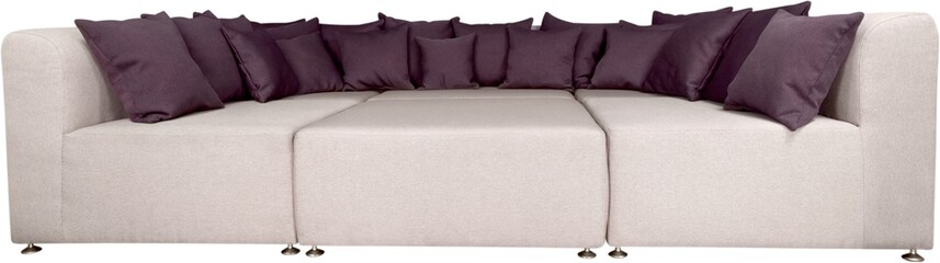 Sectional sofa with throw pillows
