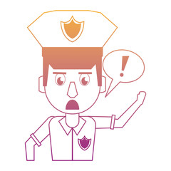 Fototapeta premium Police profile cartoon rainbow lines