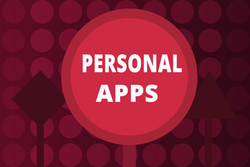 Word writing text Personal Apps. Business concept for Organizer Online Calendar Private Information Data.