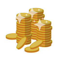 Coins stacked isolated