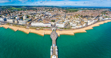 Aerial view of Eastbourne in summer, UK - obrazy, fototapety, plakaty