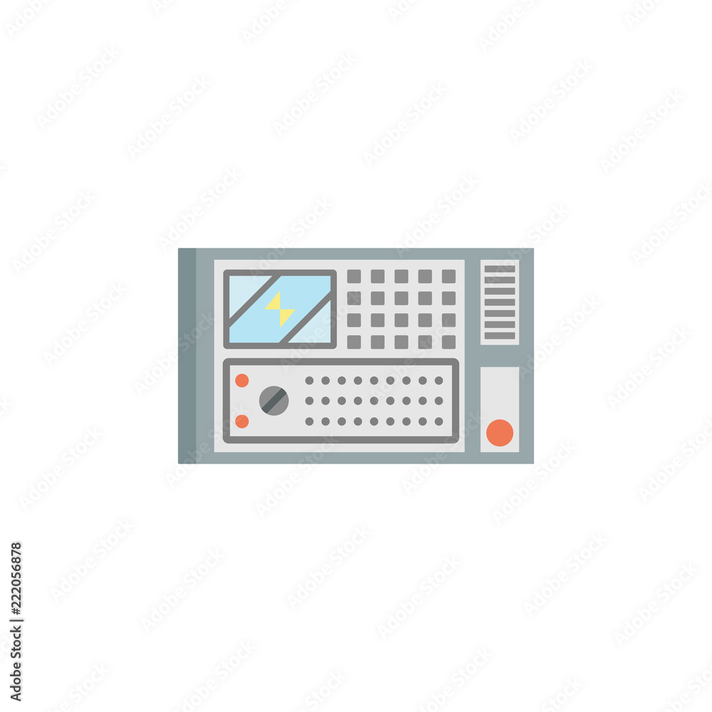 Poster colored control panel production icon. element of production for mobile concept and web apps illustr