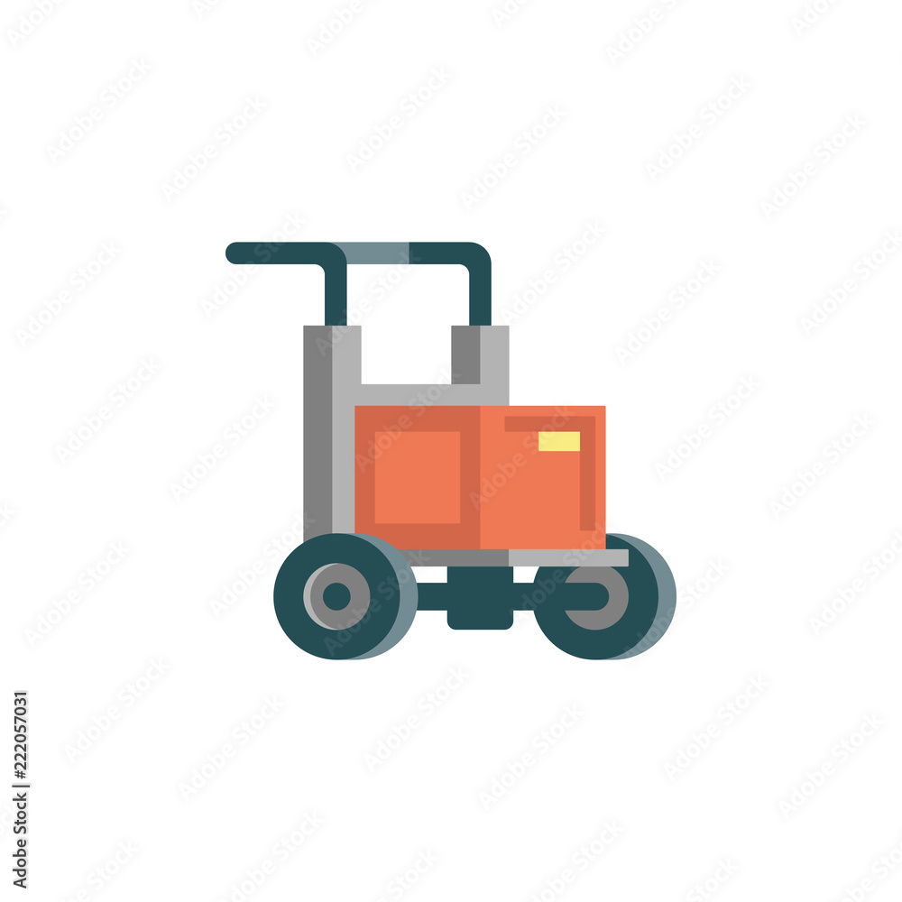 Poster colored carriage production icon. element of production for mobile concept and web apps illustration