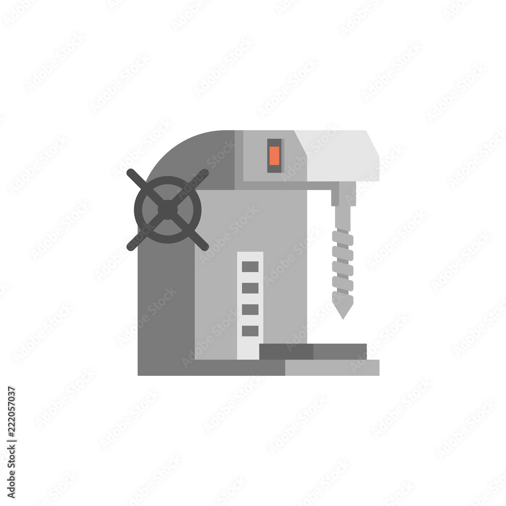 Poster colored drilling machine production icon. element of production for mobile concept and web apps illu