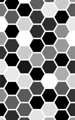 White honeycomb with a gradient color. Isometric geometry. 3D illustration