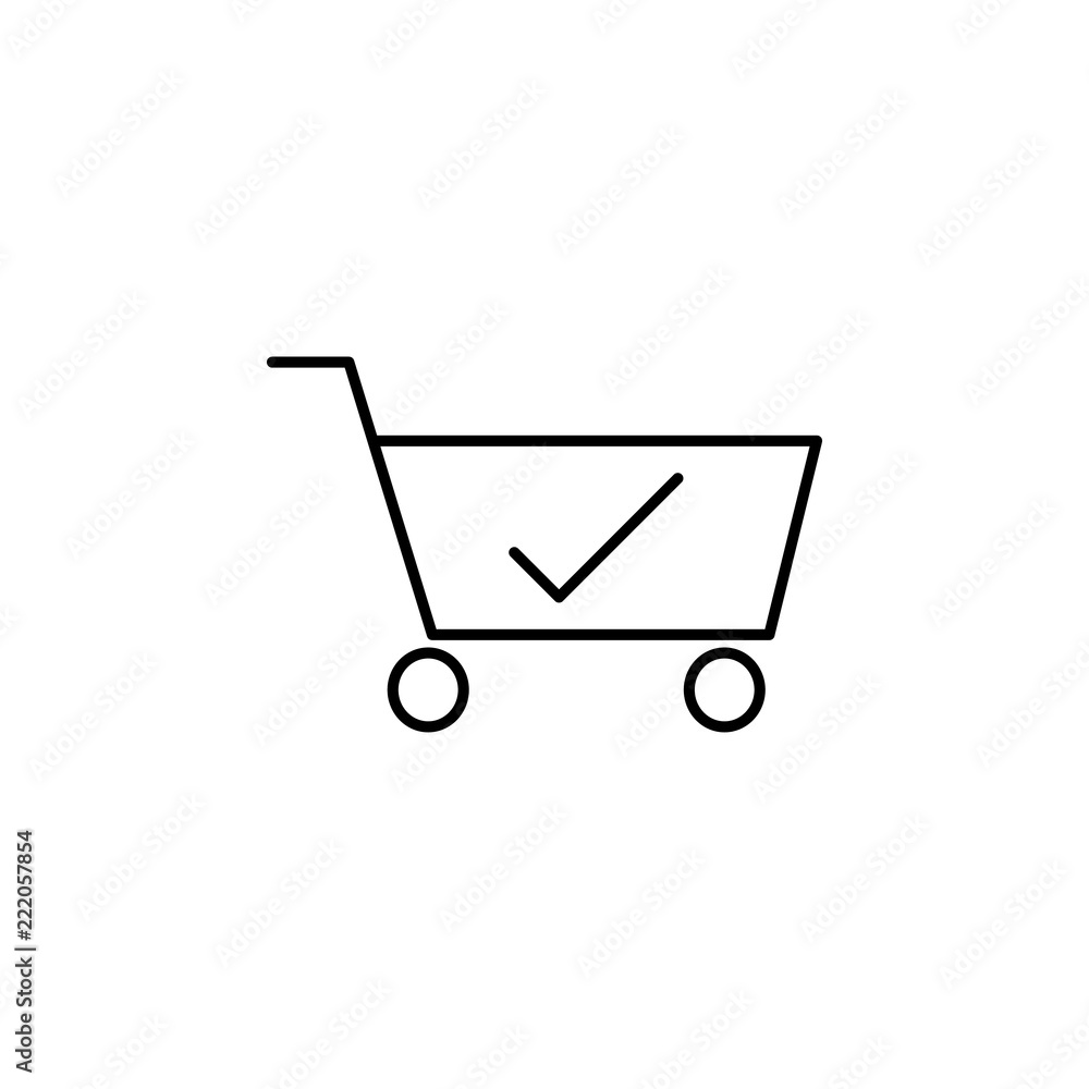 Poster purchase check icon. element of commerce icon for mobile concept and web apps. thin line purchase ch