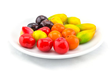 Deletable Imitation Fruits on white background