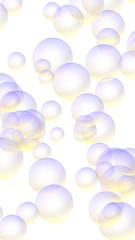 Light pastel colored background with purple bubbles. Wallpaper, texture purple balloons. 3D illustration