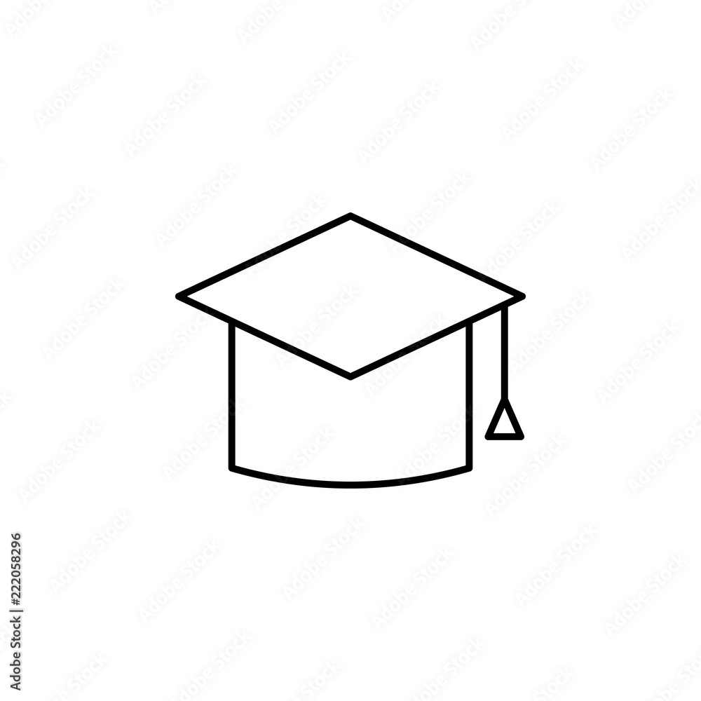 Poster student hat icon. element of education for mobile concept and web apps icon. thin line icon for webs