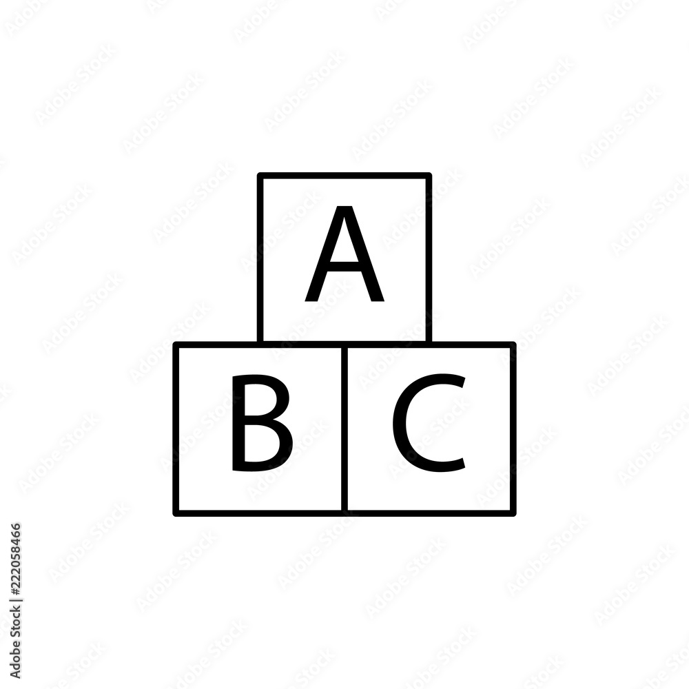 Poster cubes abc icon. element of education for mobile concept and web apps icon. thin line icon for websit