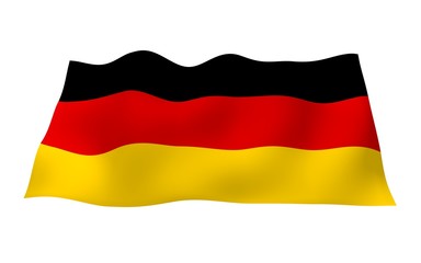 Obraz premium Flag of Germany. Wide format 3D illustration. State symbol of the Federal Republic of Germany. 3D rendering