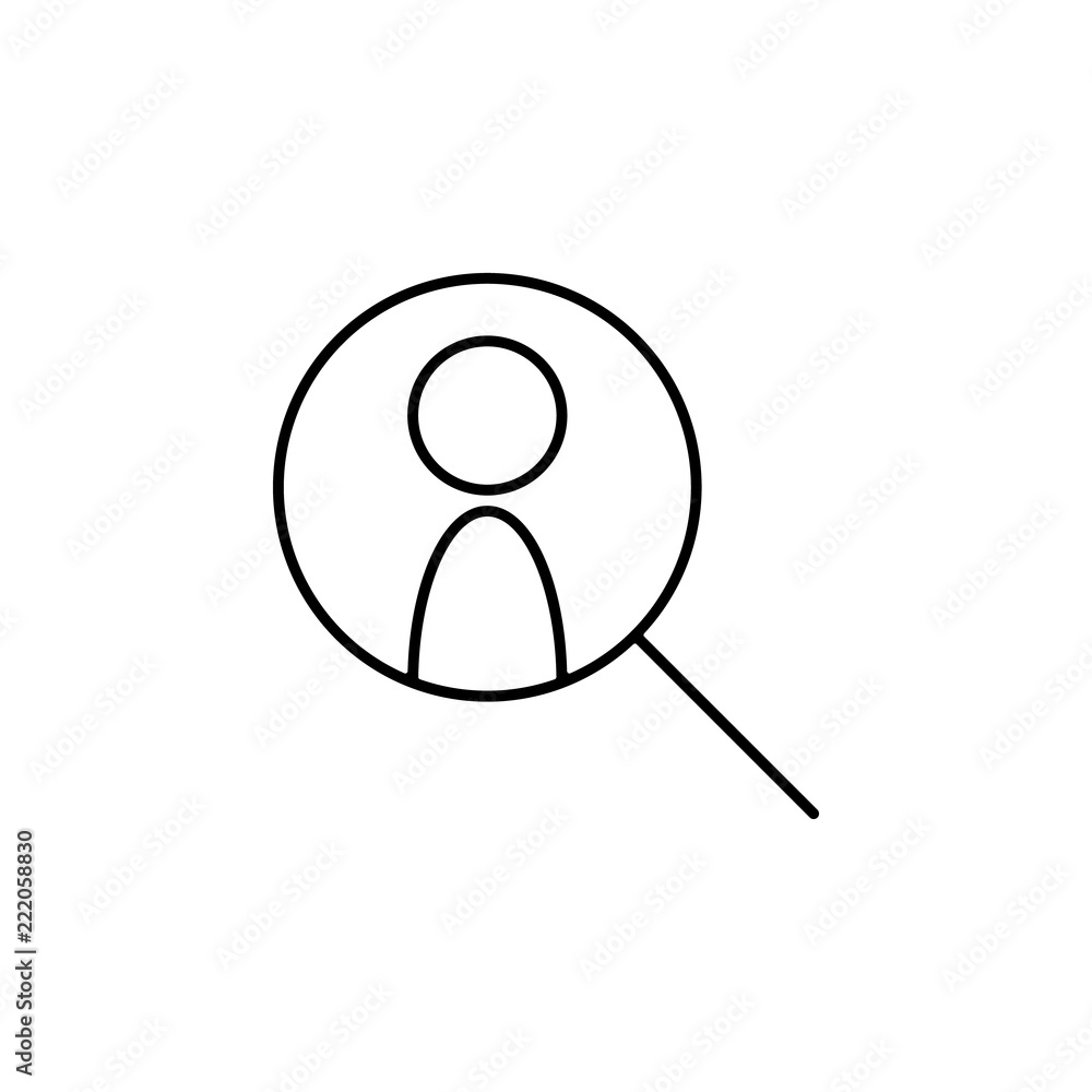Poster search for employee icon. element of finance for mobile concept and web apps icon. thin line icon fo