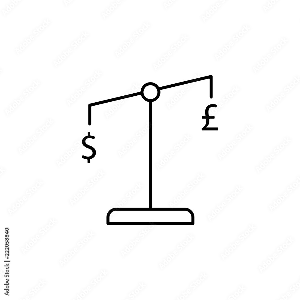 Poster pound grows against dollar icon. element of finance for mobile concept and web apps icon. thin line 