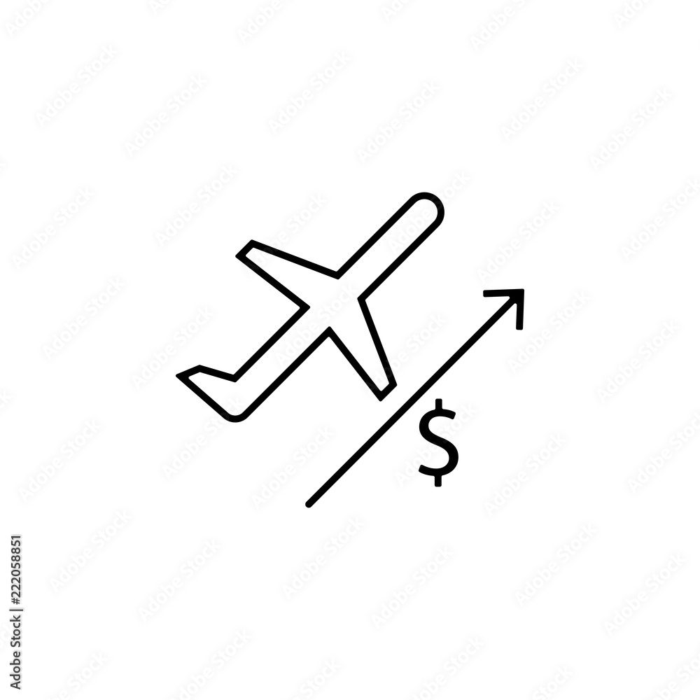 Poster dollar rise icon. element of finance for mobile concept and web apps icon. thin line icon for websit
