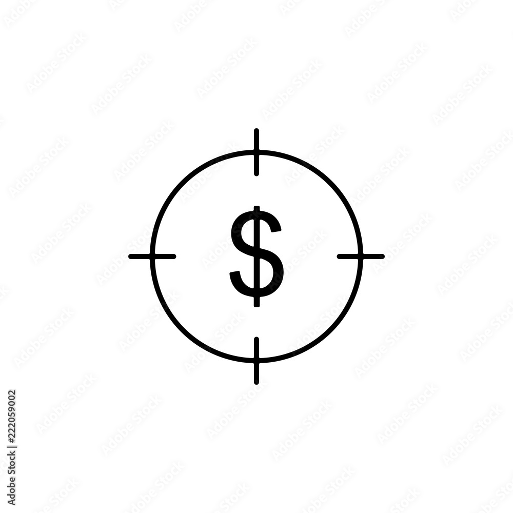 Poster target dollar icon. element of finance for mobile concept and web apps icon. thin line icon for webs