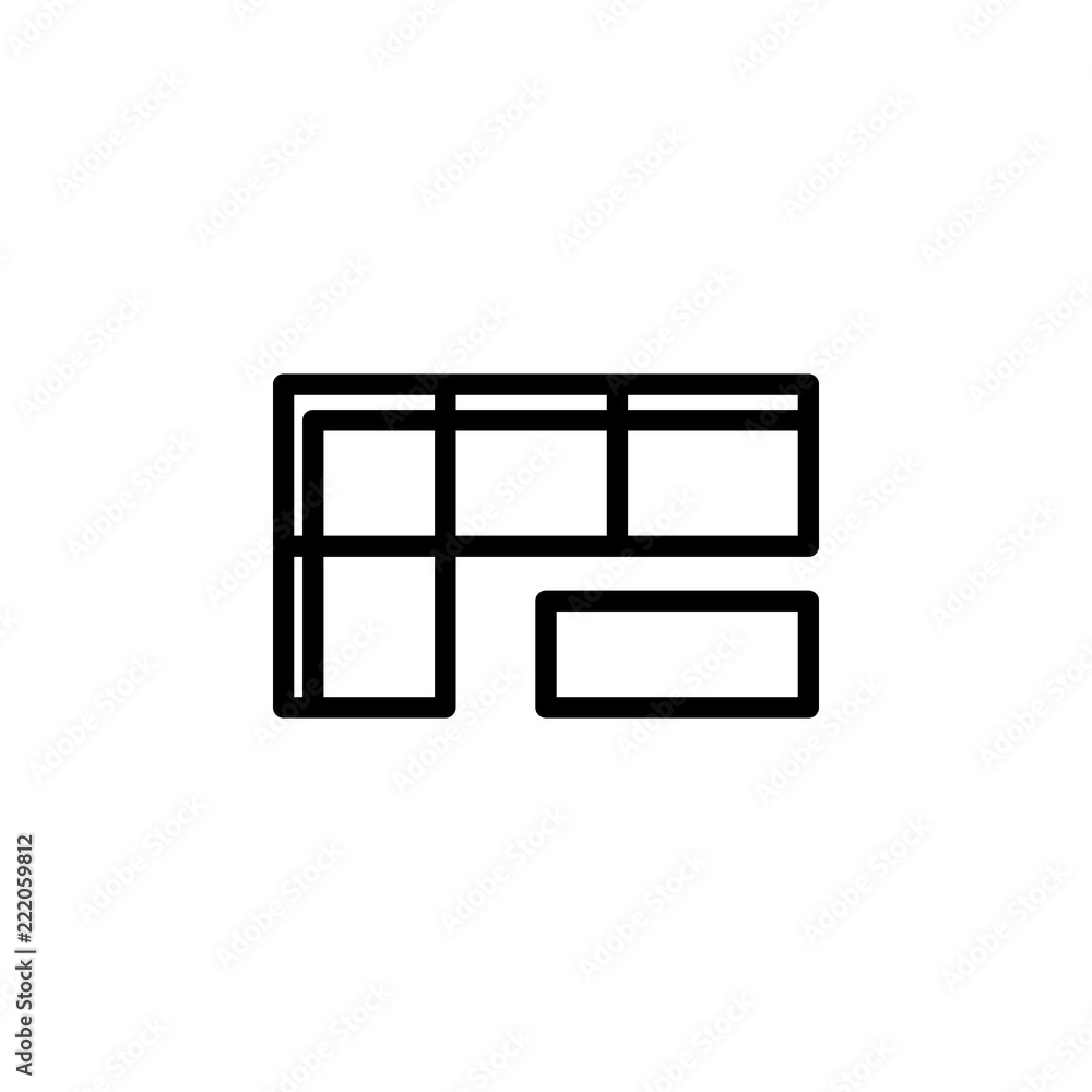 Poster sofa icon. element of furniture from above icon for mobile concept and web apps. thin line sofa icon