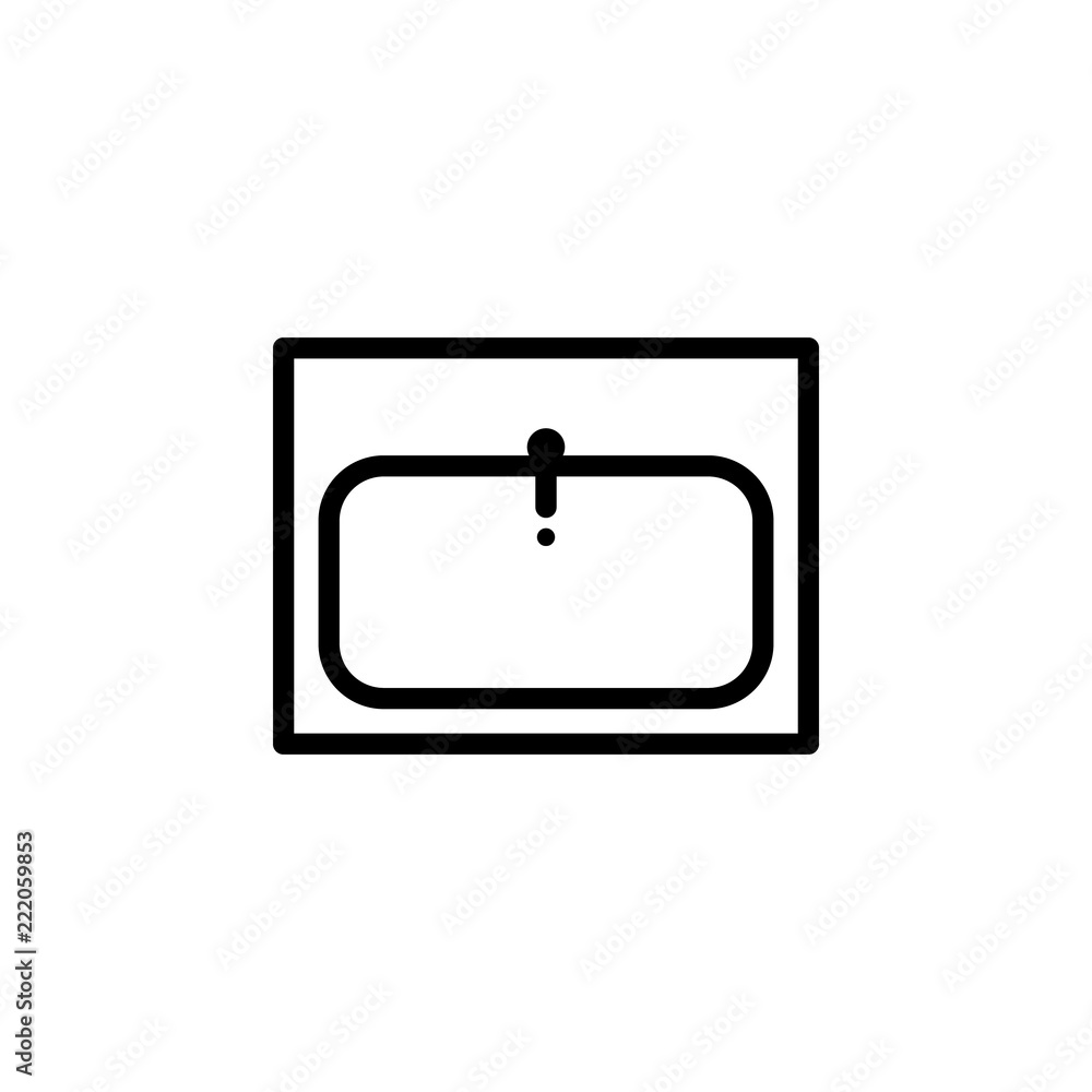 Poster washbasin icon. element of furniture from above icon for mobile concept and web apps. thin line wash