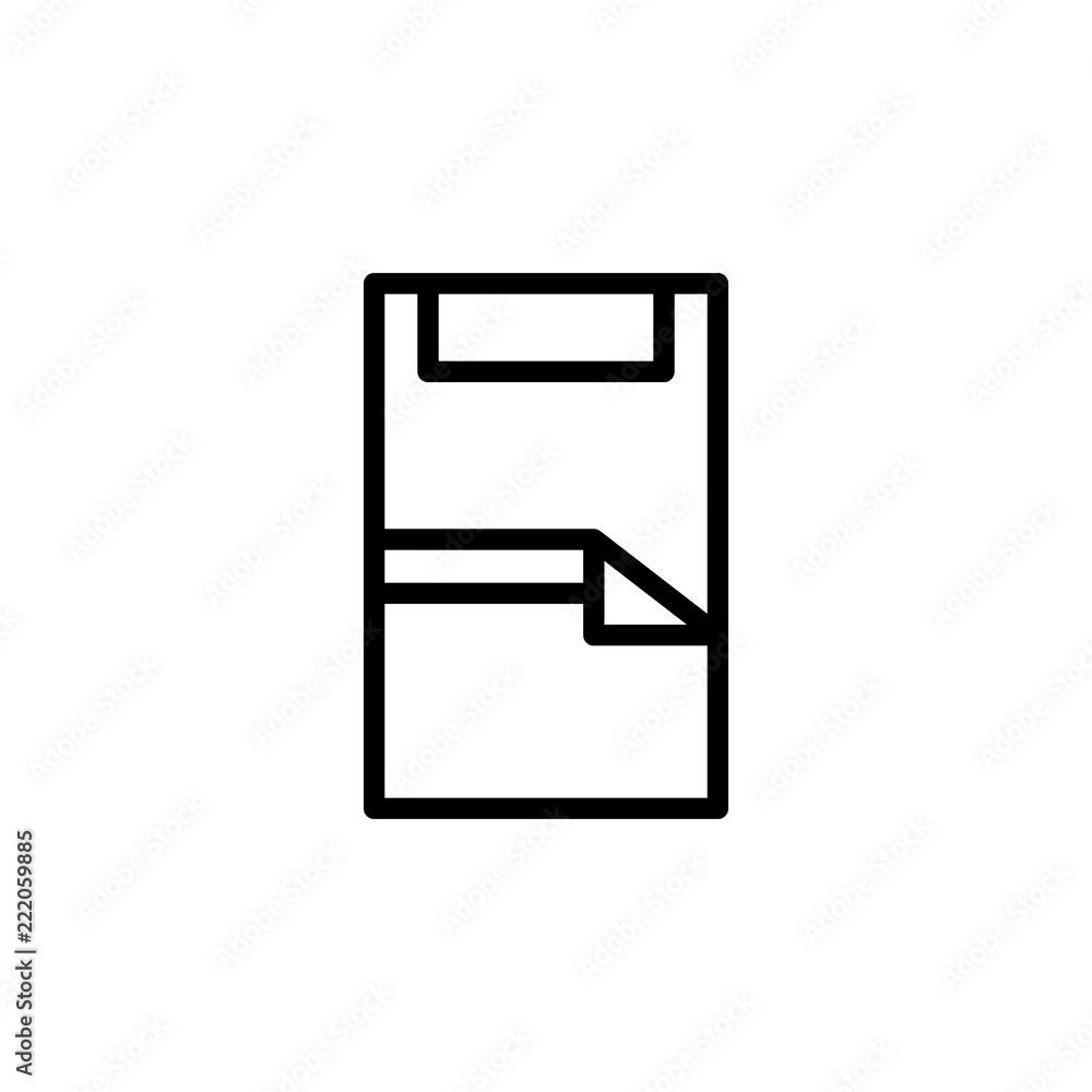 Poster bedroom icon. element of furniture from above icon for mobile concept and web apps. thin line bedroo
