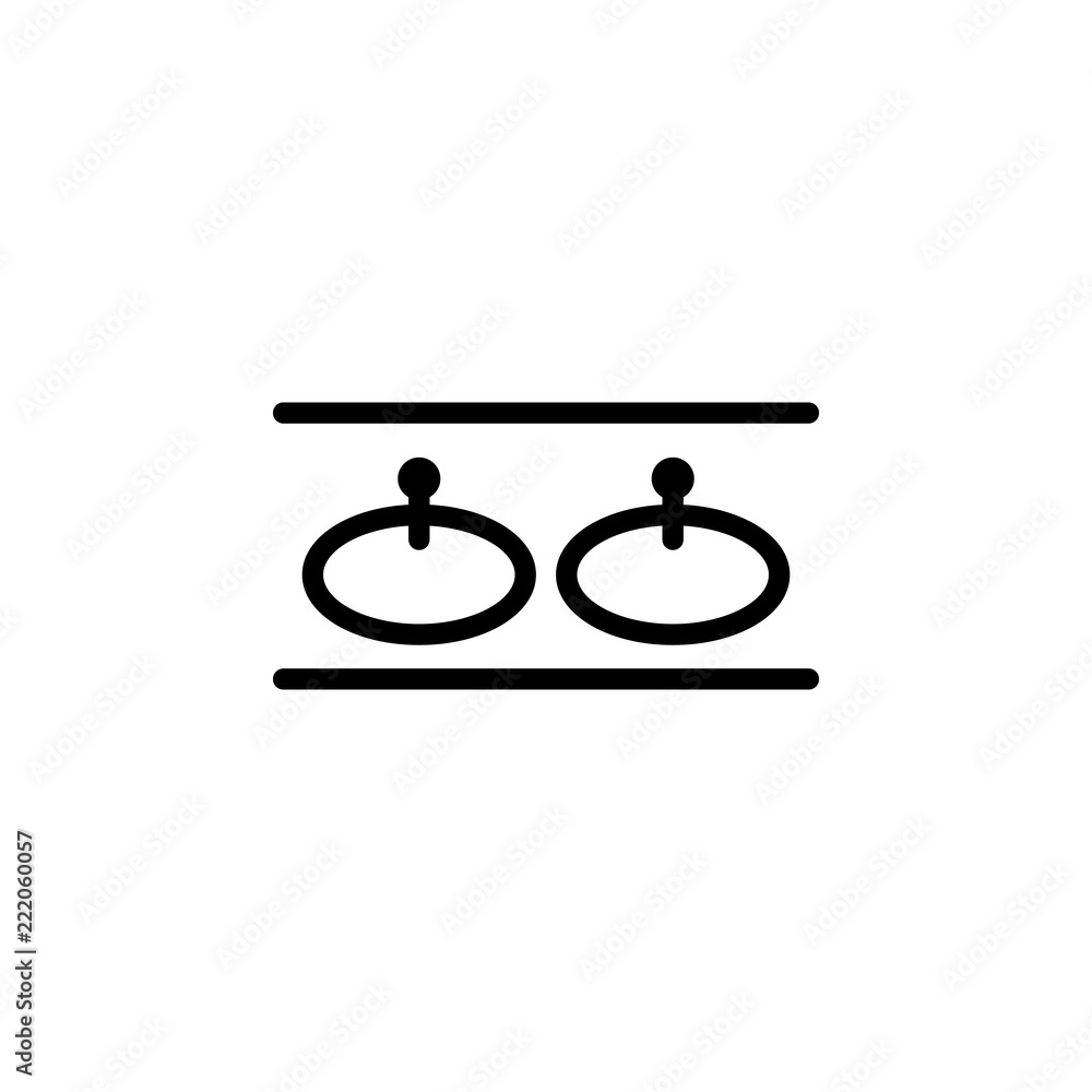 Poster washbasin icon. element of furniture from above icon for mobile concept and web apps. thin line wash