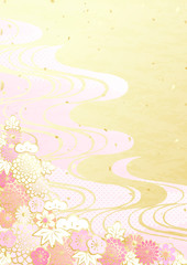 和花　流水　背景