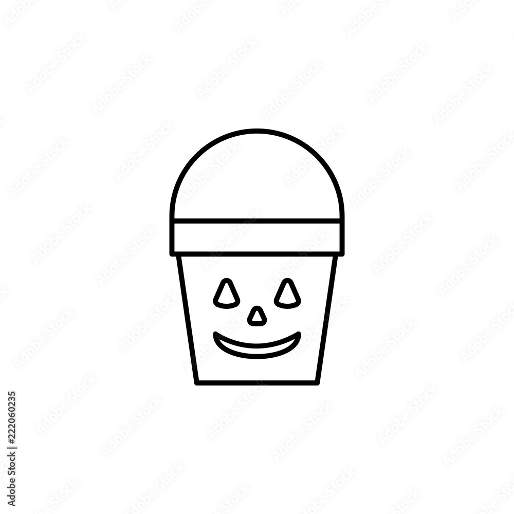 Poster bucket of sweets icon. element of halloween for mobile concept and web apps icon. thin line icon for