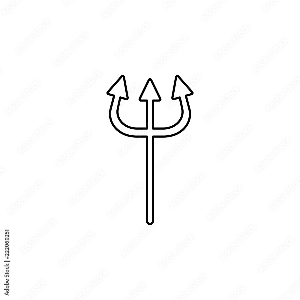 Poster trident icon. element of halloween for mobile concept and web apps icon. thin line icon for website 