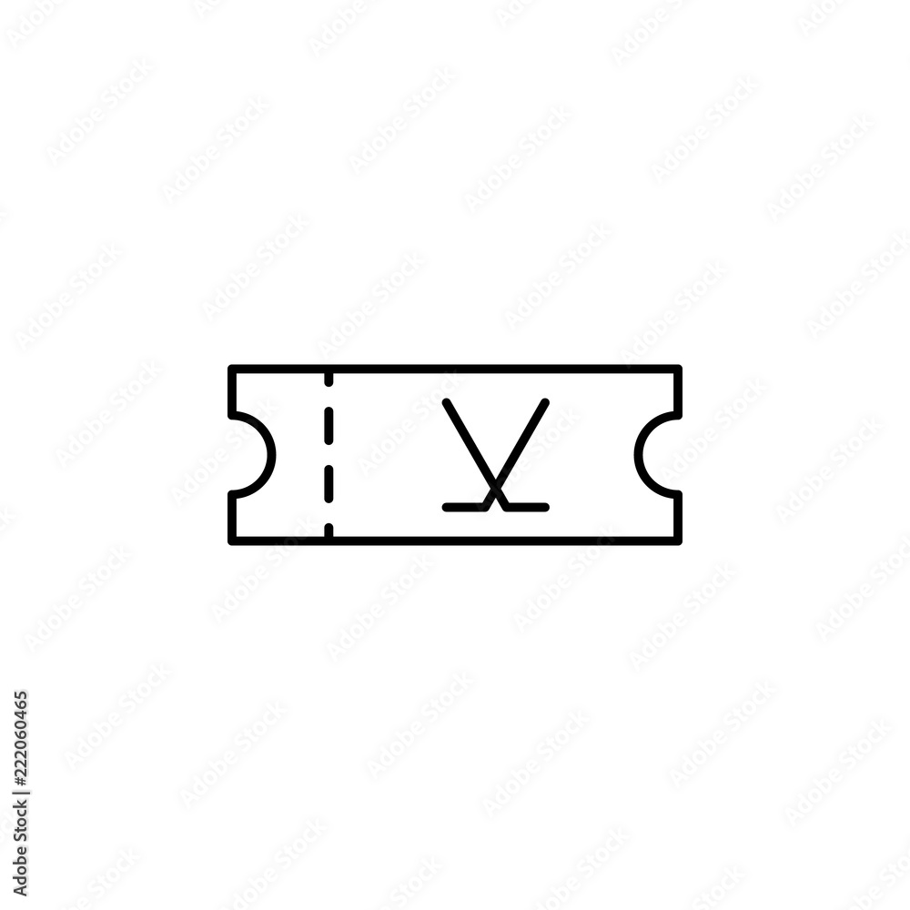 Poster ticket icon. element of hockey icon for mobile concept and web apps. thin line ticket icon can be us