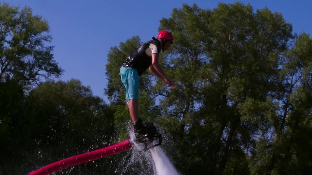 Flyboarder flying slow motion Flyboarding video