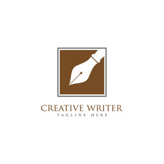 creative writer logo pen vector