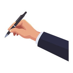 Business hand holding pen