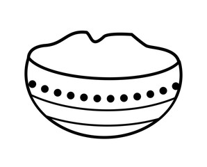 Ugadi indian jar in black and white