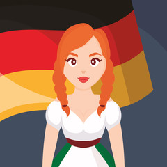 German woman with germany flag
