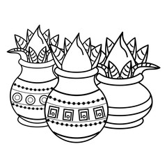 Ugadi indian elements in black and white