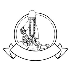 Ugadi indian emblem in black and white