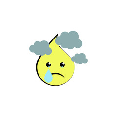 emoji worried icon. Element of colored emoji icon for mobile concept and web apps. Cartoon emoji worried icon can be used for web and mobile