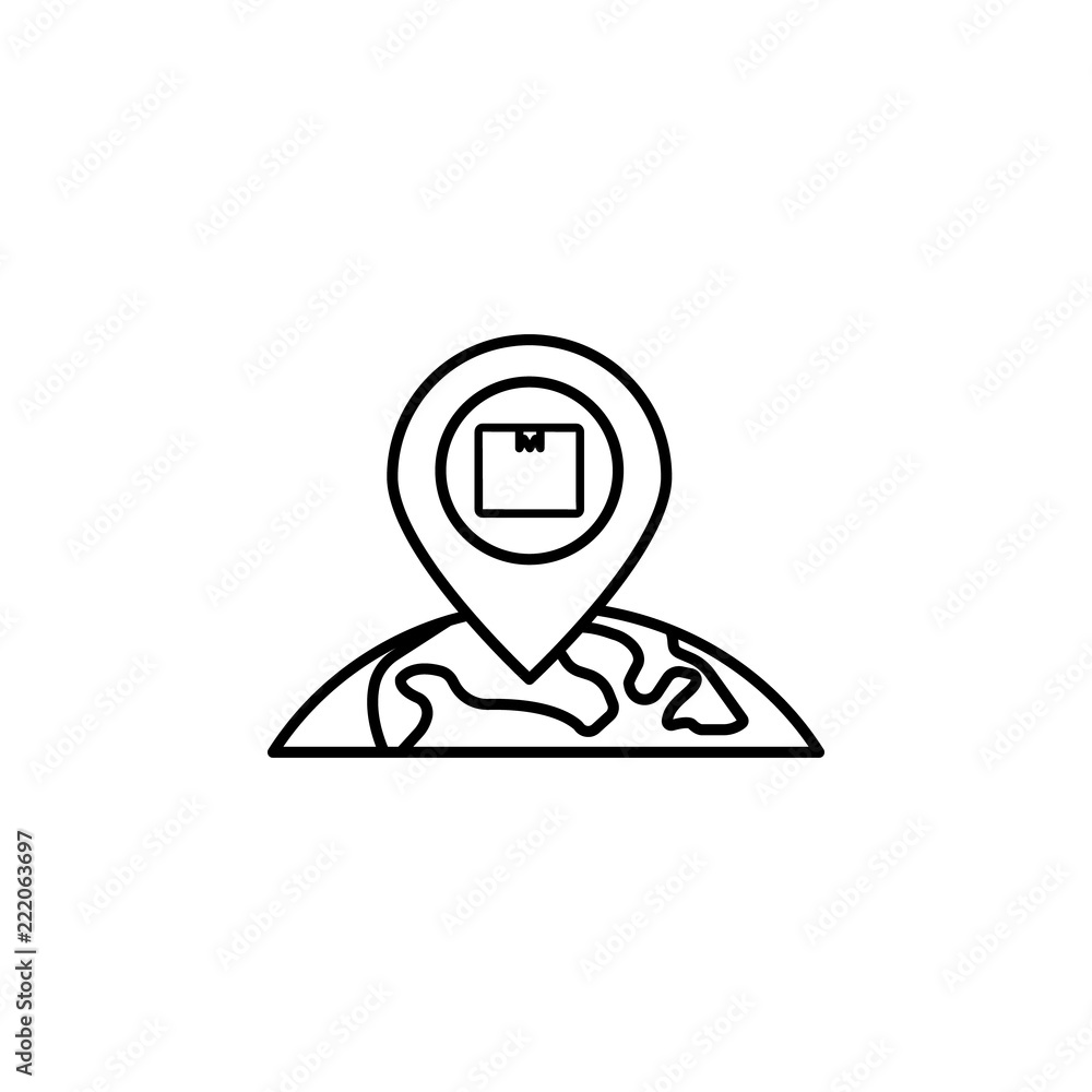 Aufkleber placeholder icon. element of global logistics icon for mobile concept and web apps. thin line placeh