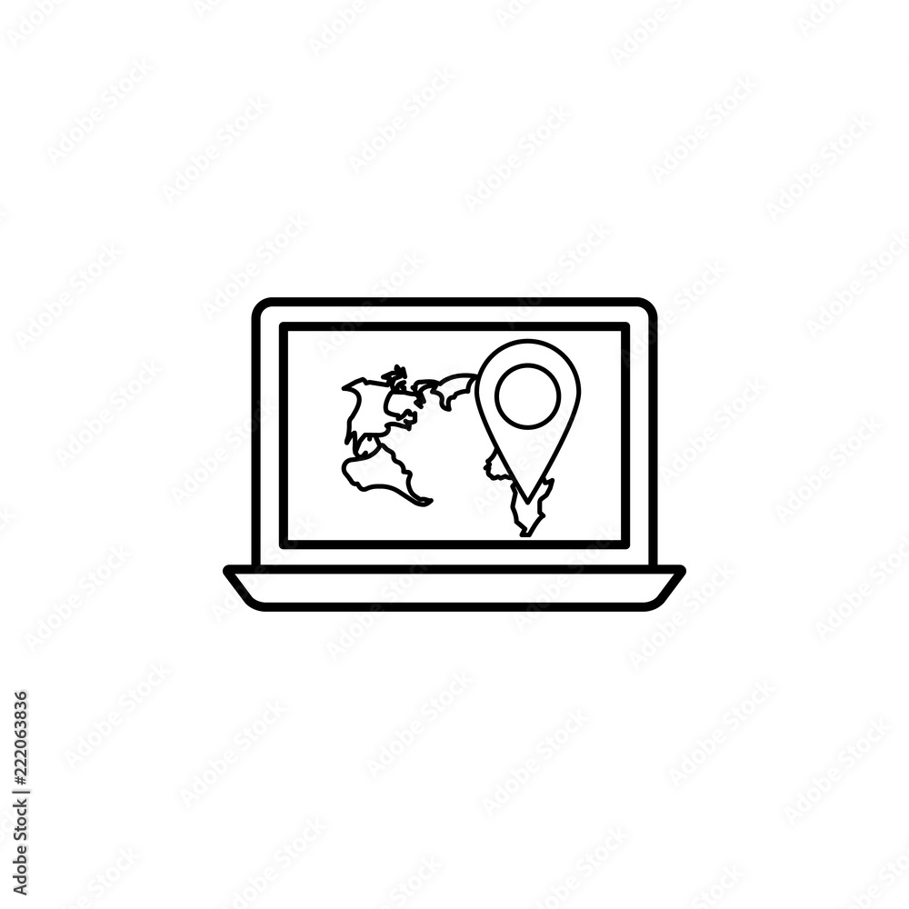 Poster online transport icon. element of global logistics icon for mobile concept and web apps. thin line o