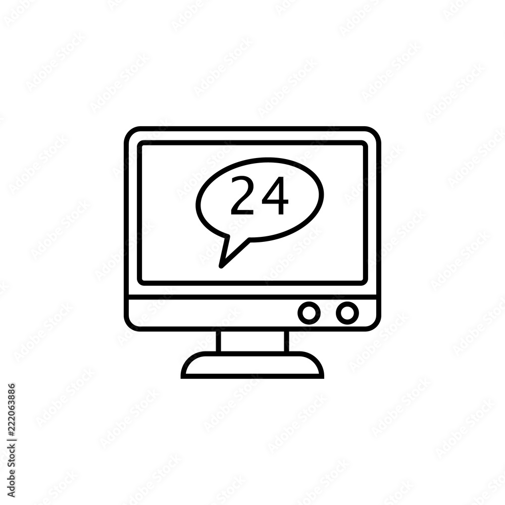 Aufkleber 24 hours icon. element of global logistics icon for mobile concept and web apps. thin line 24 hours 