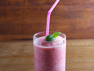 smoothies on a wooden background