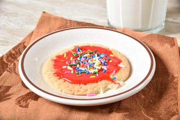 Homemade cookies and milk