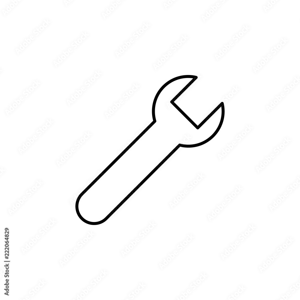 Poster wrench. element of construction icon for mobile concept and web apps. thin line wrench can be used f