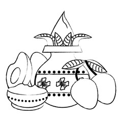 Ugadi indian elements sketch