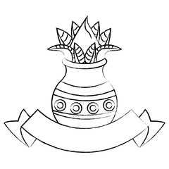 Ugadi indian emblem sketch